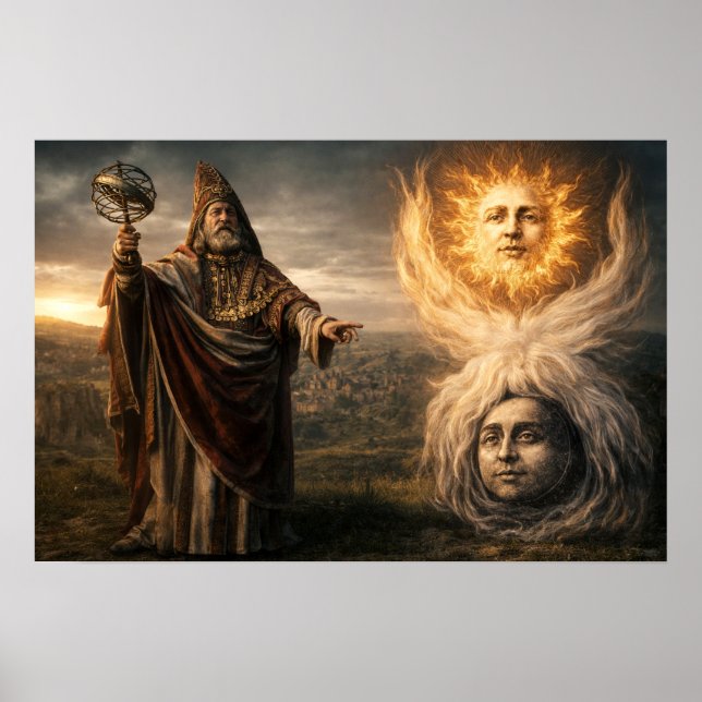 Poster Sun, Moon, Hermes Trismegistus Astrology  (Frente)