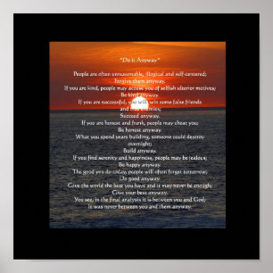 Pôster Sun no oceano no preto "fá-lo de qualquer maneira