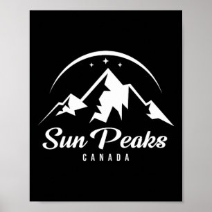 Poster Sun Peaks Canada Ski Resort Skiting Snowboard