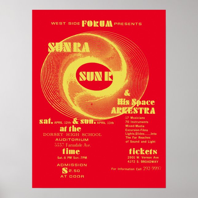 Poster Sun Ra Arkestra Forum Jazz Vintage (Frente)