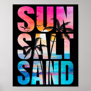 Poster Sun Salt Sand Summer Vacing Hawaii Beach Funny F