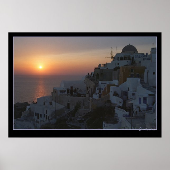 Poster Sun Sets on Santorini (Frente)