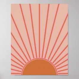Poster Sun Sunrise Terracotta Earth Tones Sunshine