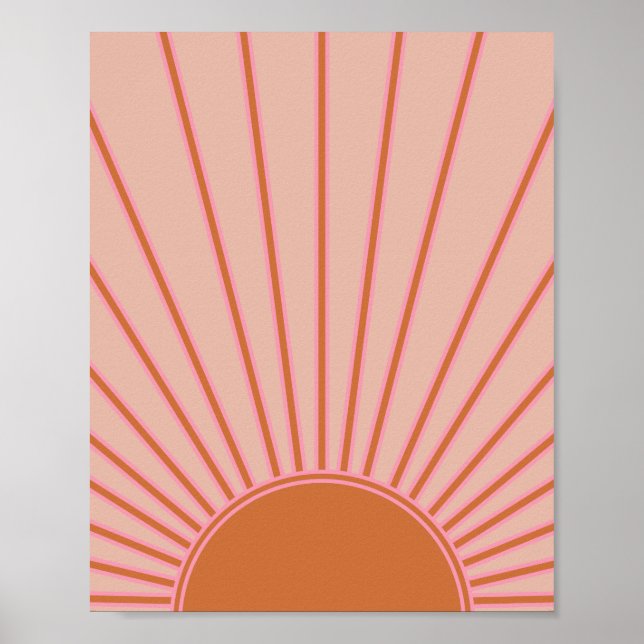 Poster Sun Sunrise Terracotta Earth Tones Sunshine (Frente)