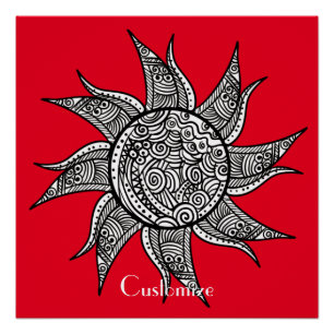 Pôster Sun Tattoo Thunder_Cove estilo Henna