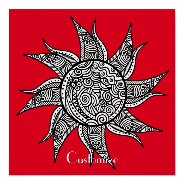 Pôster Sun Tattoo Thunder_Cove estilo Henna (Frente)