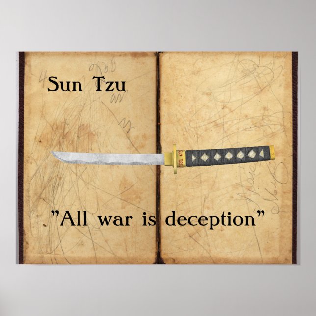 Pôster Sun Tzu - Toda a guerra é o engano (Frente)