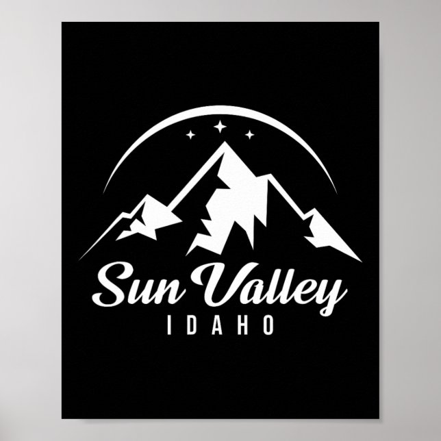 Poster Sun Valley Idaho Ski Resort Skiting Snowboard (Frente)