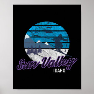 Poster Sun Valley Idaho Usa Ski Resort Snowboard