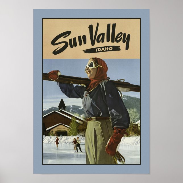 Poster Sun Valley Idaho Viagens vintage (Frente)