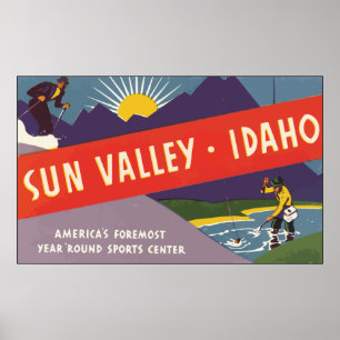 Poster Sun Valley Idaho, vintage
