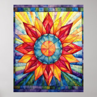 Poster Sunburst Medallion Quilt