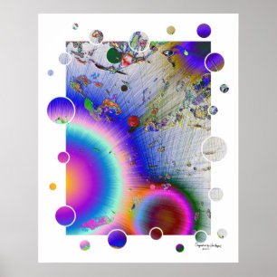 Pôster Sunburst White Frame, Assinatura de Arte