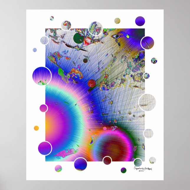 Pôster Sunburst White Frame, Assinatura de Arte (Frente)