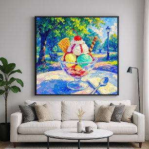Poster Sundae No Parque - Estilo Impressionista Pastel