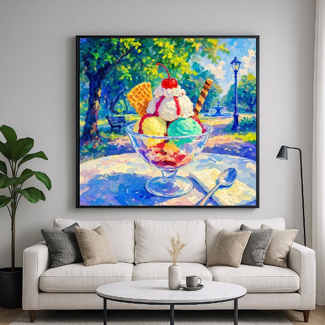 Poster Sundae No Parque - Estilo Impressionista Pastel (Criador carregado)
