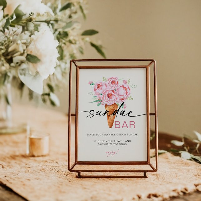 Poster Sundae Sorvete Bar Escopado Sinal de Tema (Criador carregado)