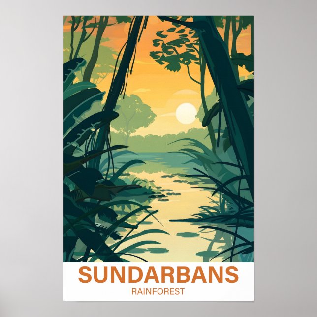 Poster Sundarbans RainForest India Viagem de Bangladesh (Frente)