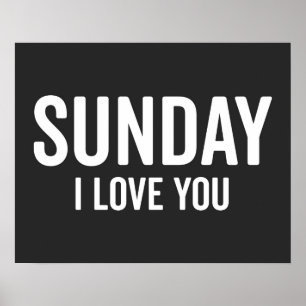 Poster Sunday Love Engraçado Cote