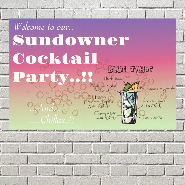 Poster Sundowner Blue Tahoe Cocktail (Sundowner Blue Tahoe Cocktail Party Wall Poster)