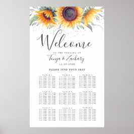 Poster Sunflower Bloom 9 Table Seating Chart