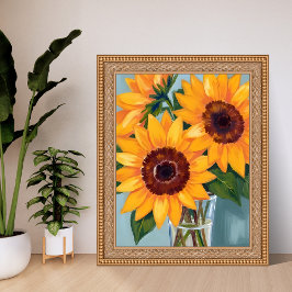 Poster Sunflower Bouquet | Yellow Watercolor Floral