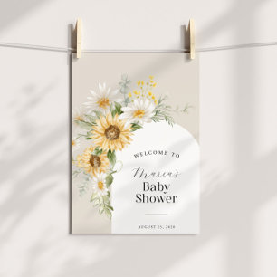 Poster Sunflower e Daisy Chá de fraldas Bem-vindos