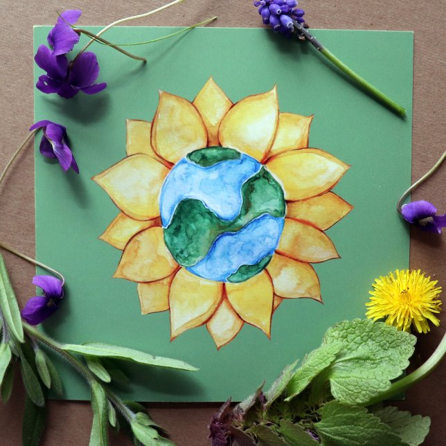 Poster Sunflower Earth Day Art (Criador carregado)