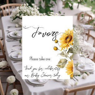 Poster Sunflower Elegant Boho Floral Favor do Chá de fral