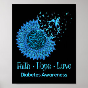 Poster Sunflower Faith Esperança Ama Diabetes Sensibiliza