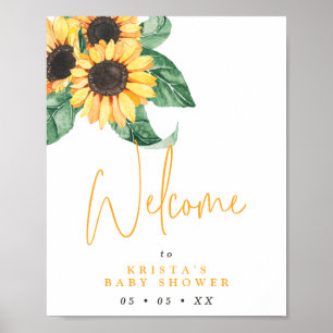 Poster Sunflower Fall Chá de fraldas Bem-vindo