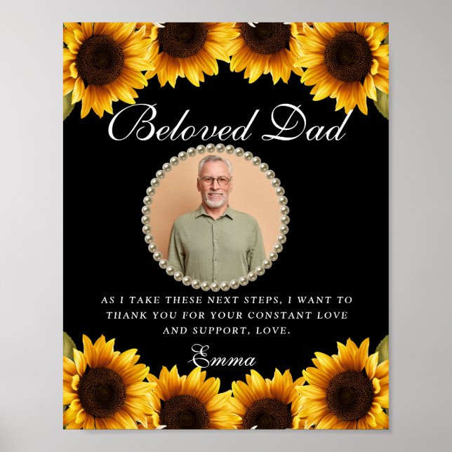 Poster Sunflower Father of the Bride Thank You Gift Idea (Frente)