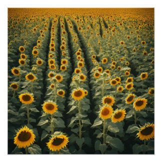 PÔSTER SUNFLOWER FIELD WALLART