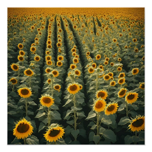 PÔSTER SUNFLOWER FIELD WALLART (Frente)