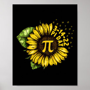 Poster Sunflower Happy Pi Day Camisa Matemática Ensino de