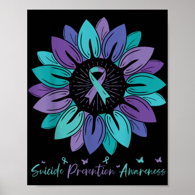 Poster Sunflower Suicide Prevention Awareness Month  (Frente)