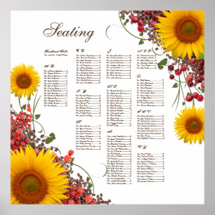 Poster Sunflower Wedding Seating Chart