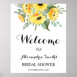 Poster Sunflowers Greenery Welcome Bridal Shower Sign