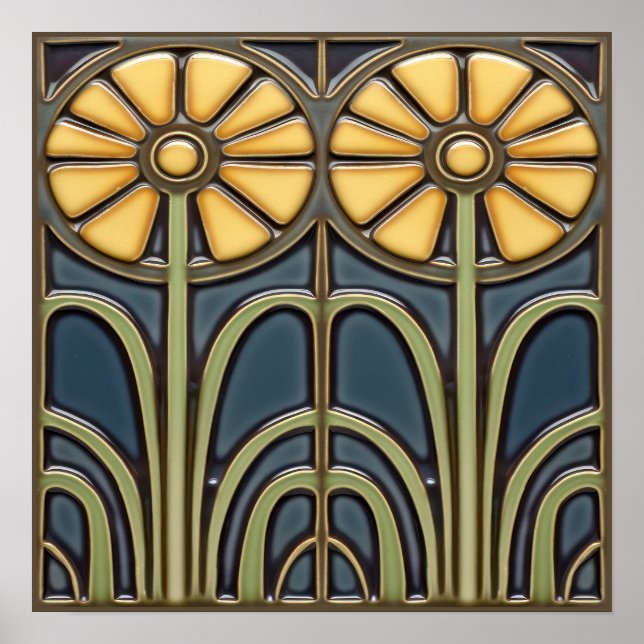 Poster Sunflowers Tile (Frente)