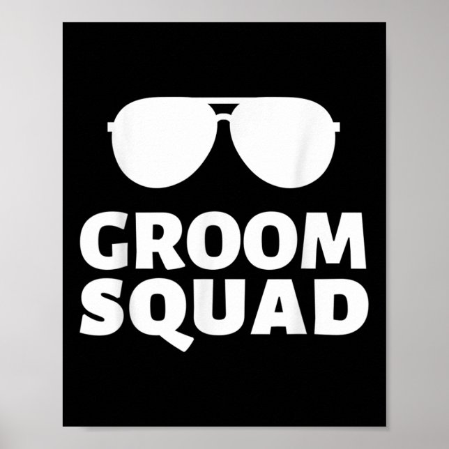 Poster Sungles Groom Squad Engraçado Solteiro De Tripulaç (Frente)