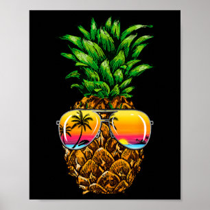 Poster Sungles Pineapple Aloha Hawaii Luau Havaiian Vacat