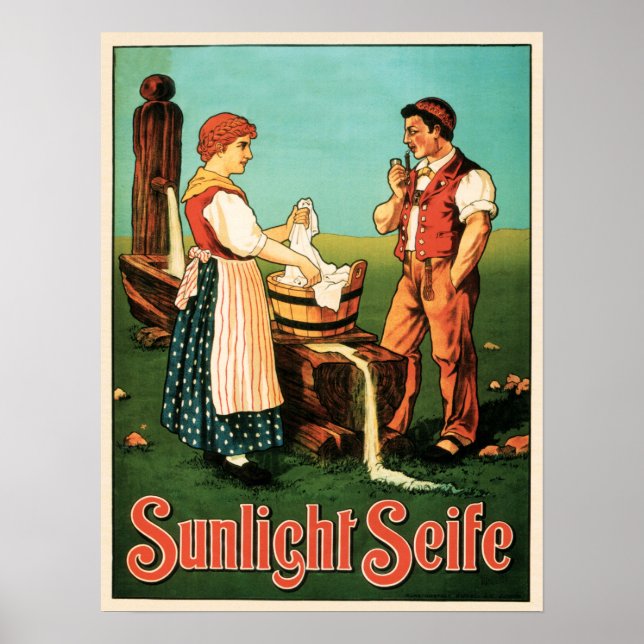 Poster SUNLIGHT SEIFE Swiss Laundry Detergent Soap Advert (Frente)