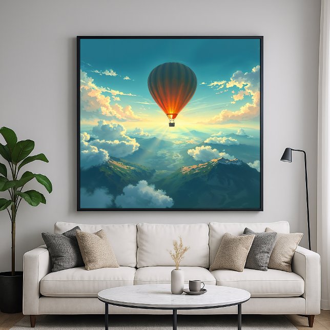 Poster Sunlit Balloon Ride - Estilo de Ilustração Semelha (Criador carregado)