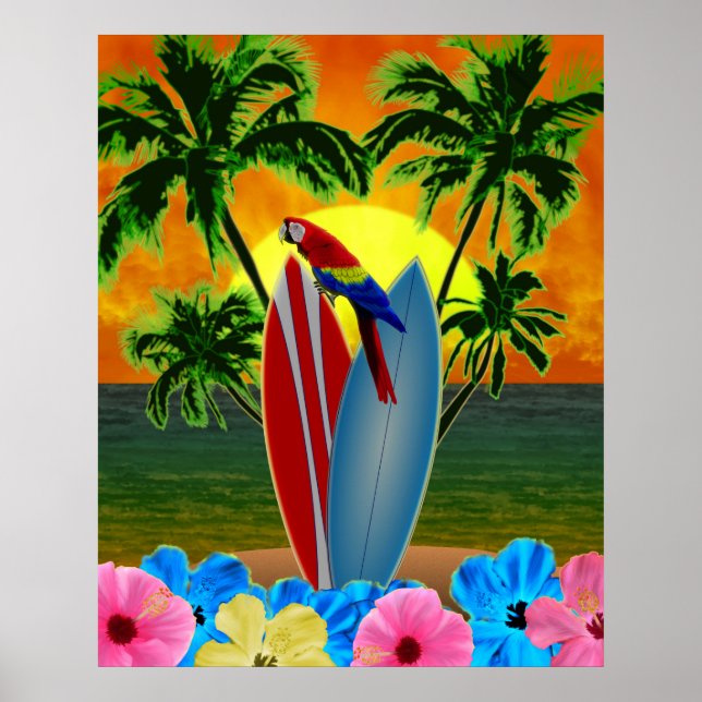 Poster Sunny Beach Surfing (Frente)