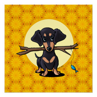 Pôster Sunny Boho Dachshund Dog