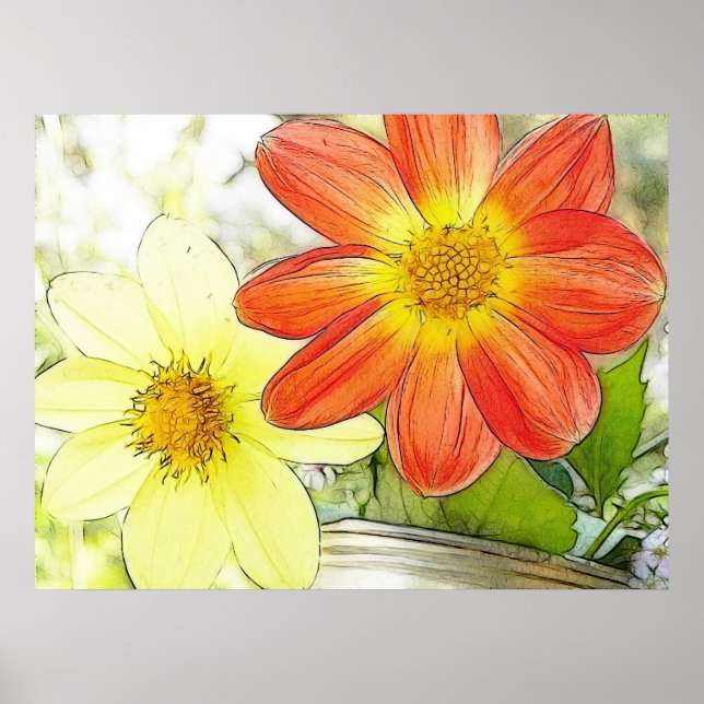 Poster Sunny Dahlias (Frente)