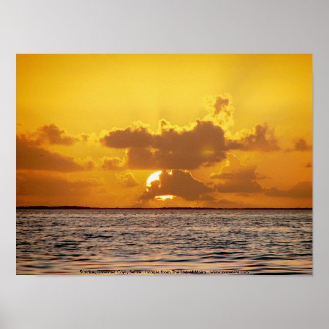 Pôster Sunrise, Cays Afogados, Belize (Frente)