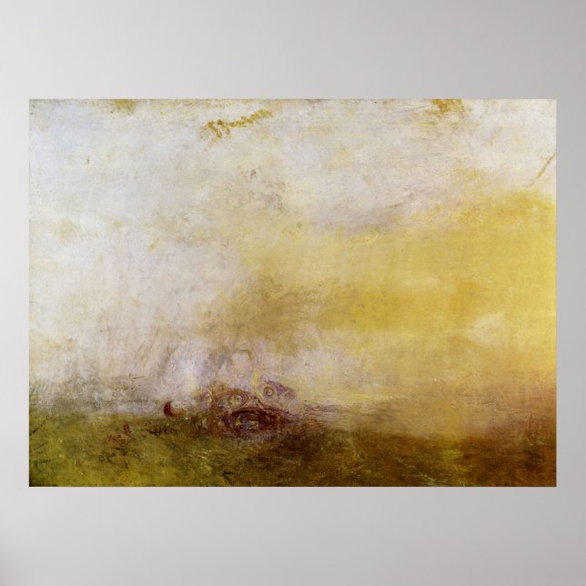 Poster Sunrise com monstros marítimos por Joseph Mallord  (Frente)