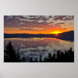 Pôster Sunrise, Crater Lake National Park, Oregon, EUA