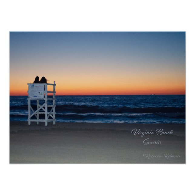 Pôster Sunrise em Virginia Beach julho de 2024 (Frente)